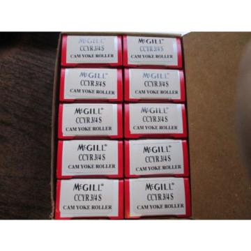 NEW MCGILL BOX OF 10 CAM YOKE ROLLER BEARINGS CCYR 3/4S