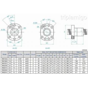 CNC 160TDO240-3    router anti backlash SFU RM 1605 ball screw flange nut C7 Bearing Catalogue